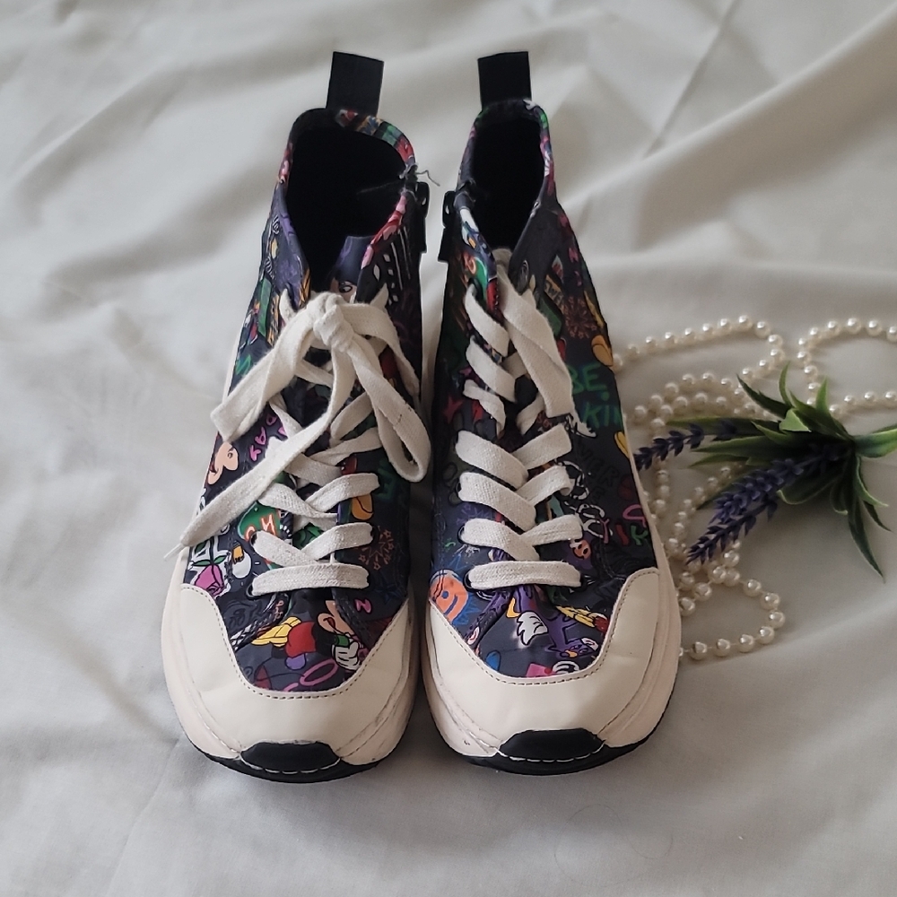 Zara Kids /Mickey/Multicolor Graphic High-Top Sneakers
